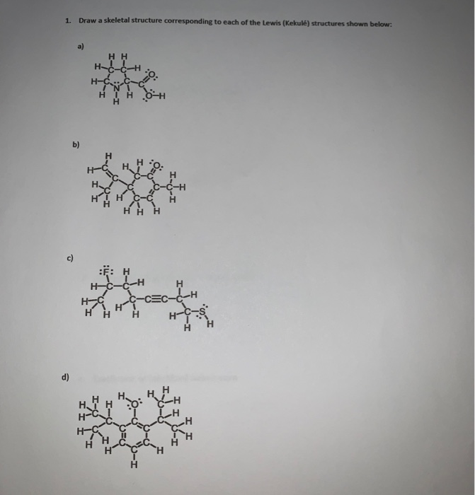 Solved 1. Draw A Skeletal Structure Corresponding To Each Of | Chegg.com