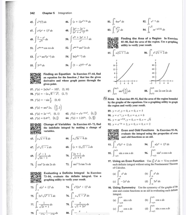 Solved 342 Chapter 5 Integration (x + Ile+2 de 81. dr 82. | Chegg.com