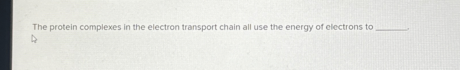 Solved The protein complexes in the electron transport chain | Chegg.com