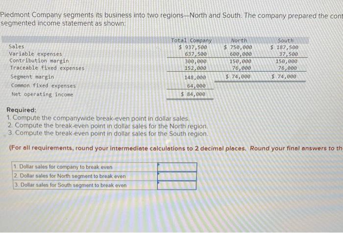 Solved Exercise 7.4 (Algo) Basic Segmented Income Statement | Chegg.com