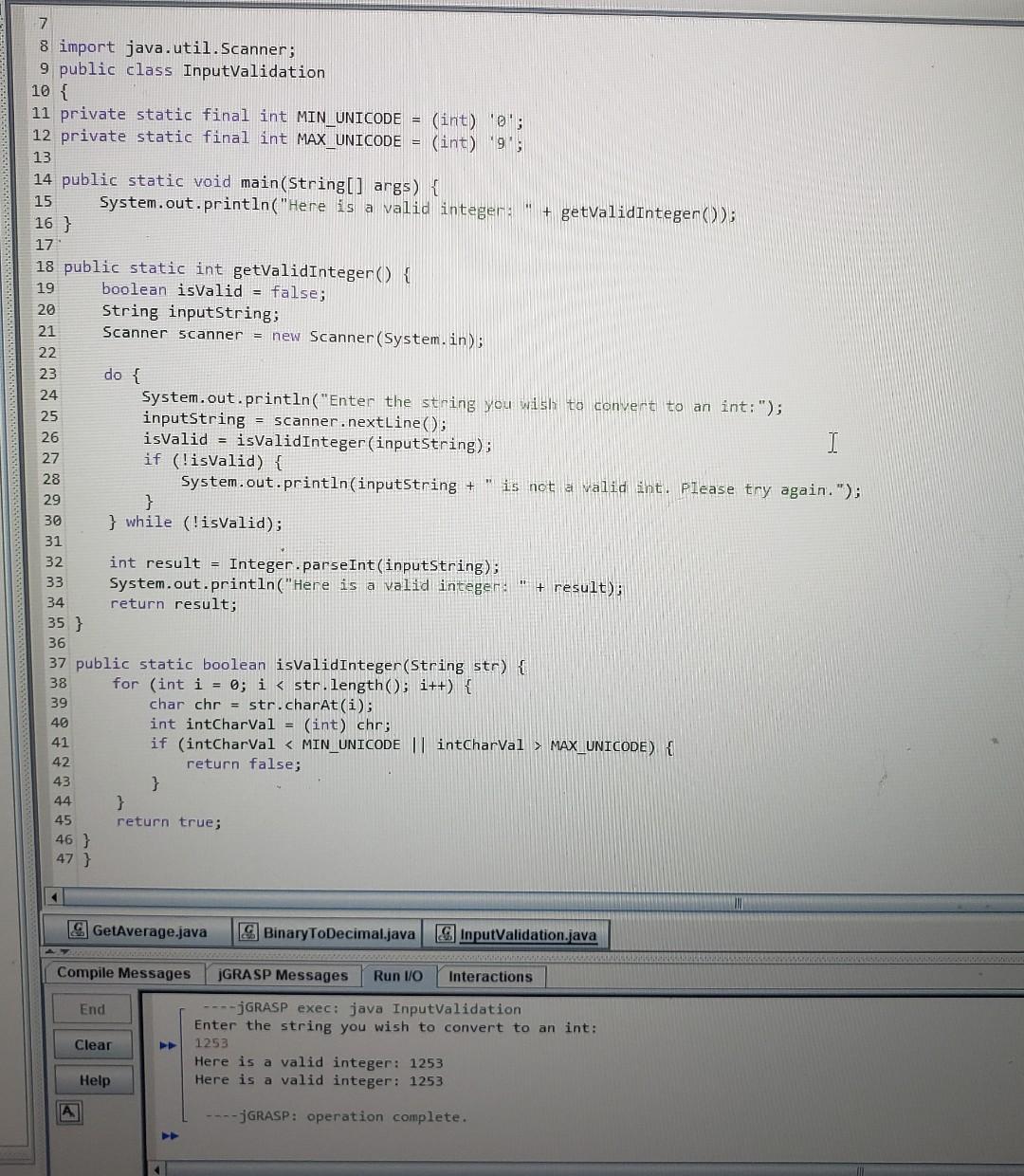 Solved G. GetAverage.javaProgram requirements (continued) - | Chegg.com