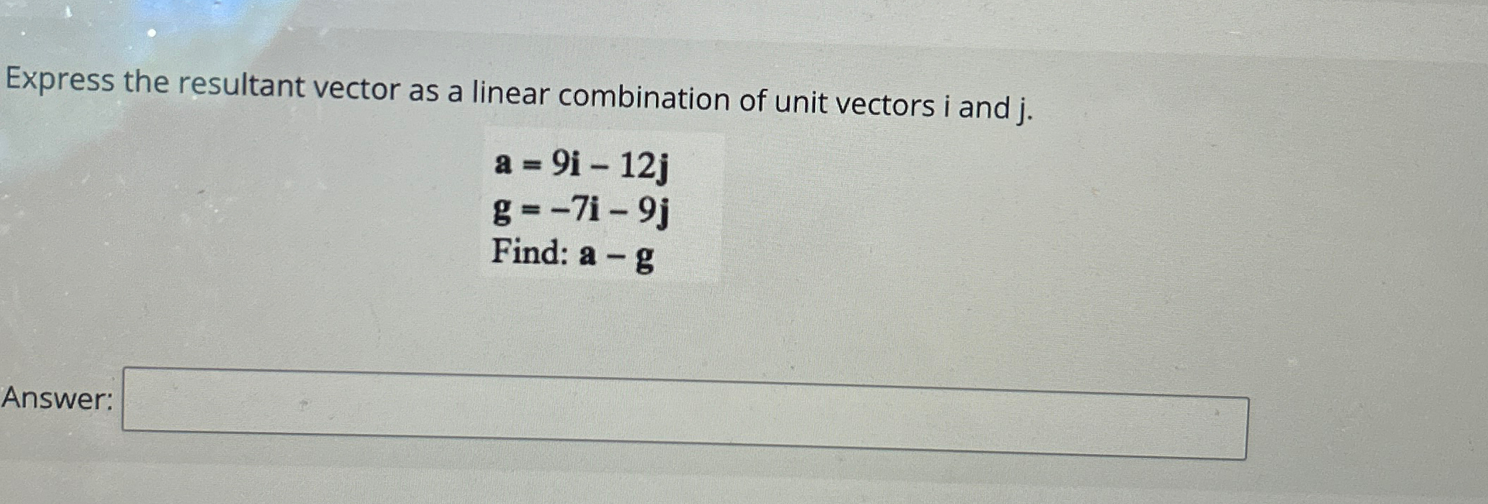 Solved Express The Resultant Vector As A Linear Combination | Chegg.com