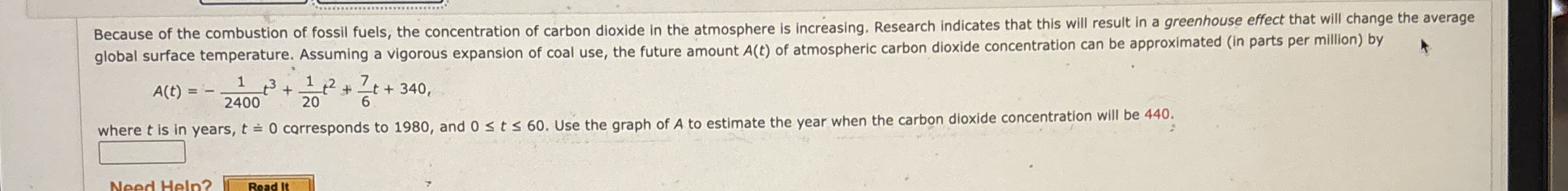 Solved Because of the combustion of fossil fuels, the | Chegg.com