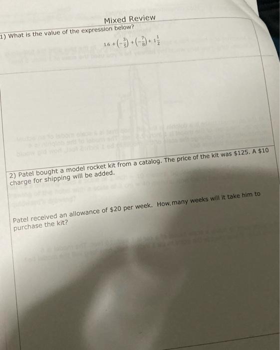 Solved Mixed Review 1) What is the value of the expression