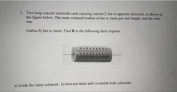 Solved 2. Two Long Coaxial Solenoids Each Carrying Current | Chegg.com