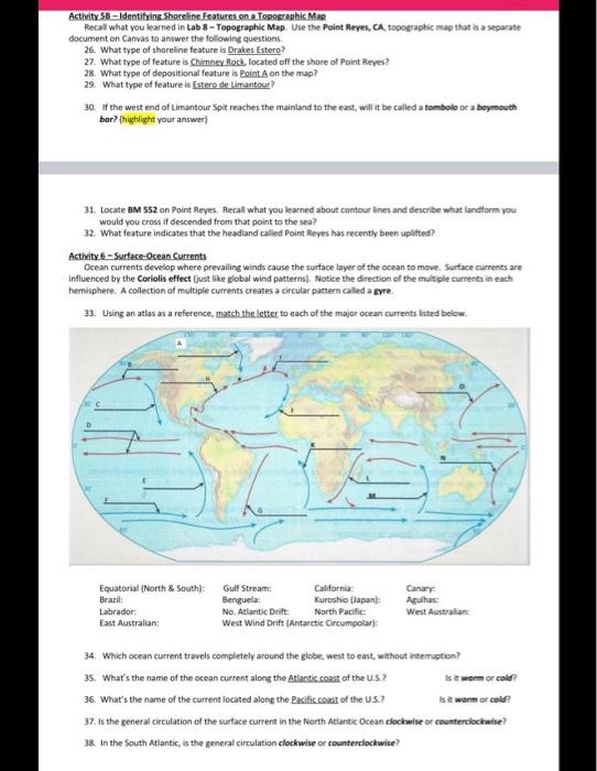 Solved Activity 58 - Identityine Shoreline Fara To Me Recall | Chegg.com