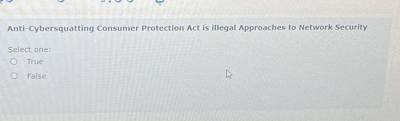 Solved Anti-Cybersquatting Consumer Protection Act Is | Chegg.com