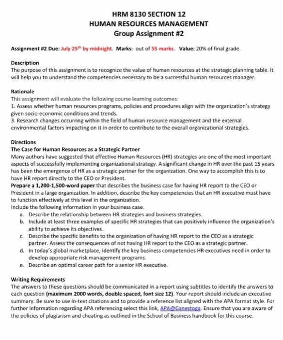 hrm 8130 assignment 2