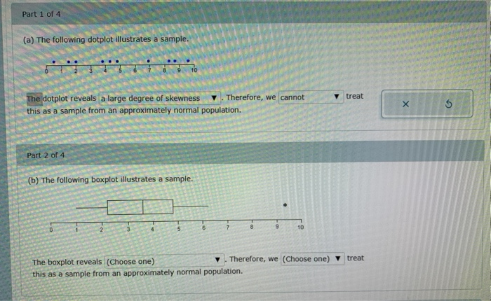 Solved Part 1 of 4 (a) The following dotplot illustrates a | Chegg.com