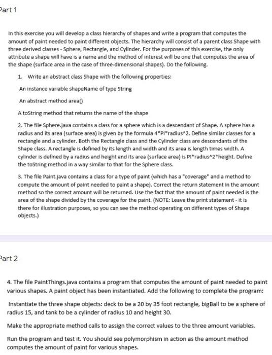 Solved Part 1 In this exercise you will develop a class | Chegg.com