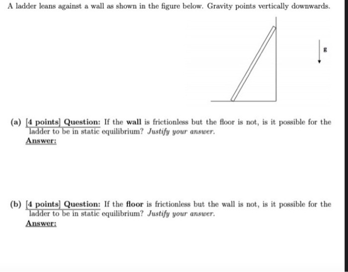 Solved A ladder leans against a wall as shown in the figure | Chegg.com