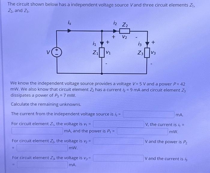 Solved The circuit shown below has a independent voltage | Chegg.com