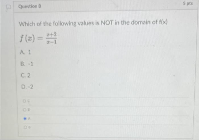Solved 5 pts Question 8 Which of the following values is NOT | Chegg.com