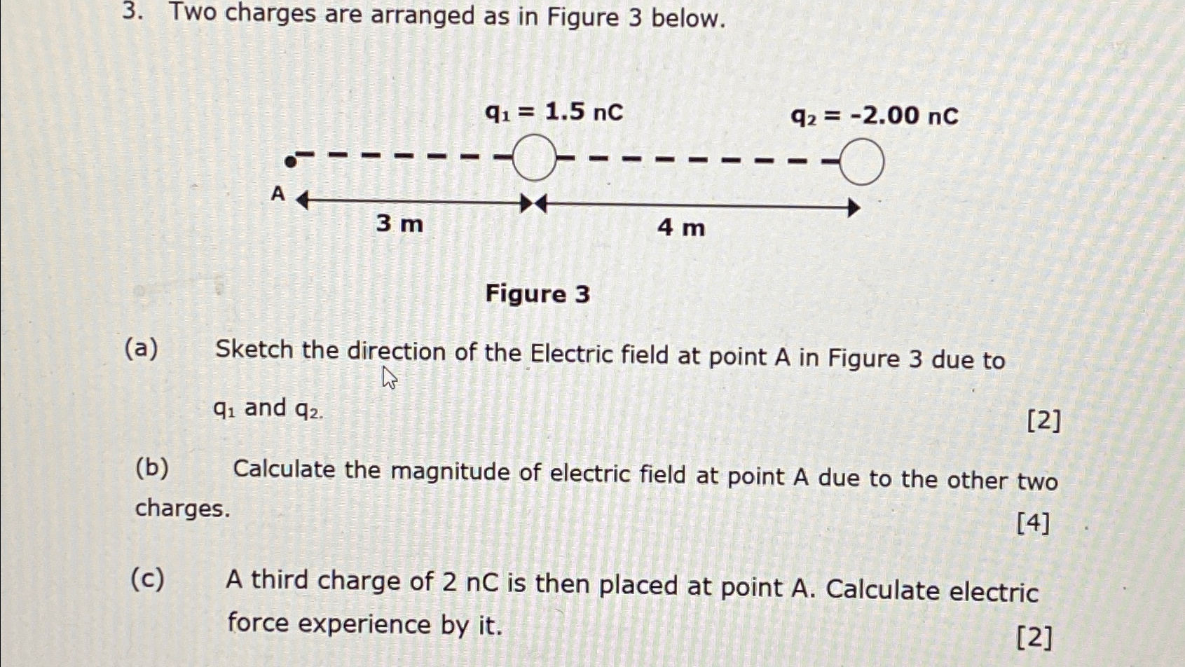 Solved Two charges are arranged as in Figure 3 ﻿below.Figure | Chegg.com