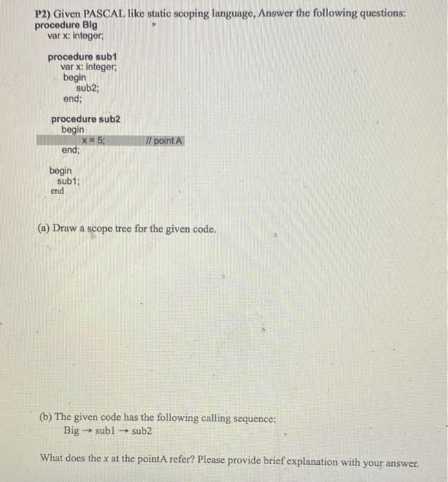 Solved P1) Given CH code, answer the following scope related | Chegg.com