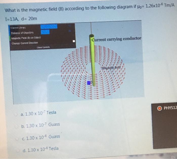 Solved What Is The Magnetic Field (B) According To The | Chegg.com