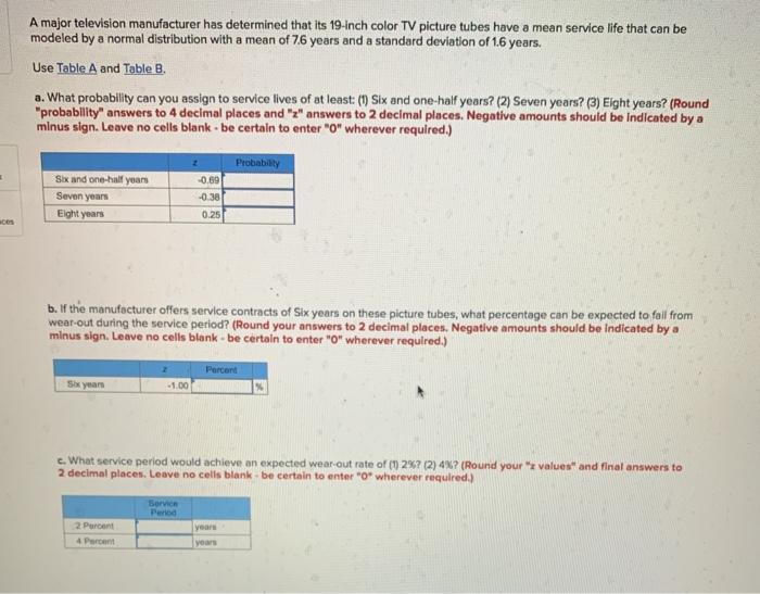 Solved A major television manufacturer has determined that