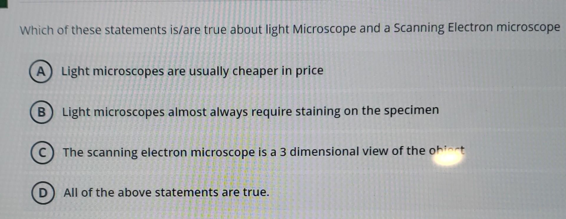 Solved Which of these statements is/are true about light