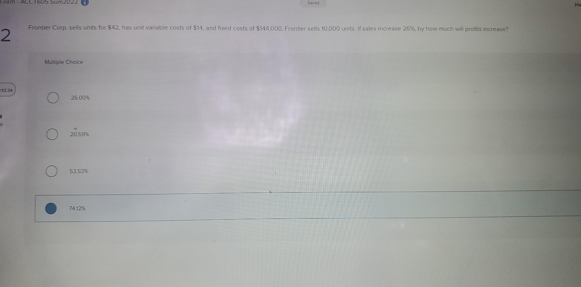 solved multiple choice $108,000 decrease $27,000... Solved Multiple Choice 26.00% 20.59% 53.53% 74.12% | Chegg.com