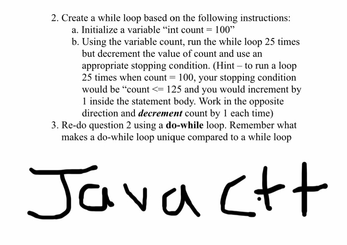 Solved 2. Create a while loop based on the following | Chegg.com