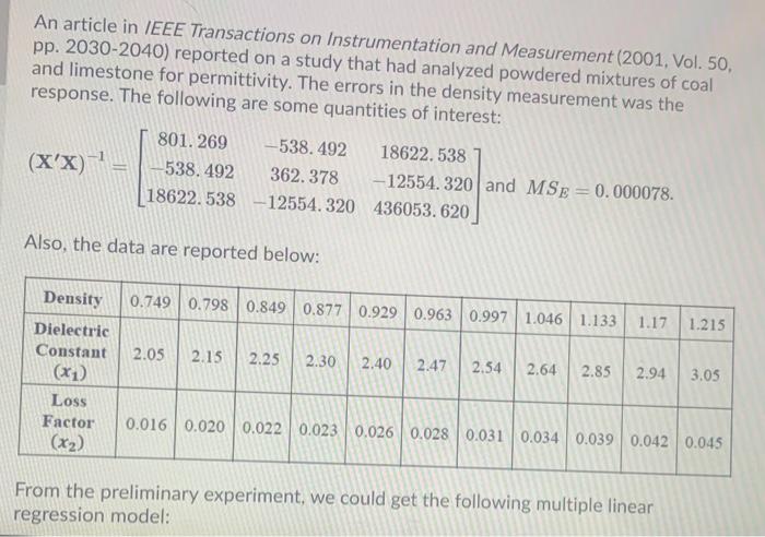 Solved An Article In IEEE Transactions On Instrumentation | Chegg.com