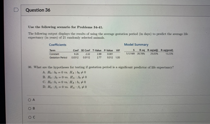 Solved Use the following scenario for Problems 34-41. The | Chegg.com