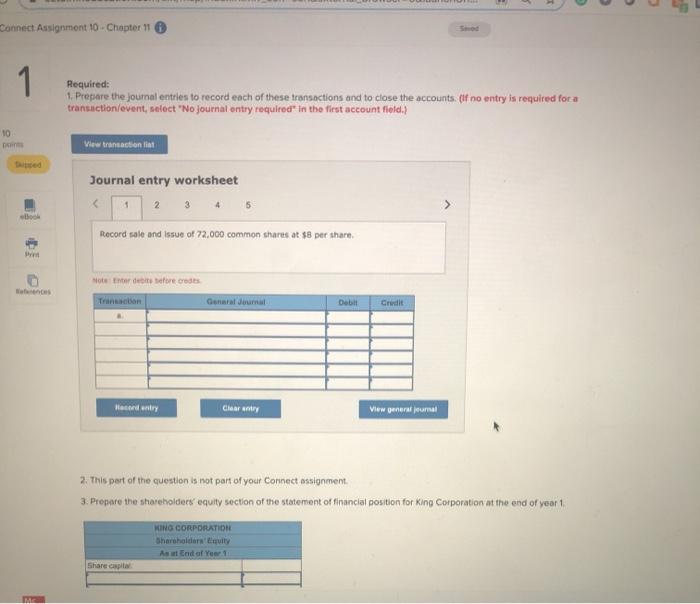 Solved Assignment 10 - Chapter 11 Seved P11-2 Recording | Chegg.com