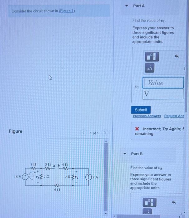 Solved Part A Consider the circuit shown in (Figure 1) Find | Chegg.com