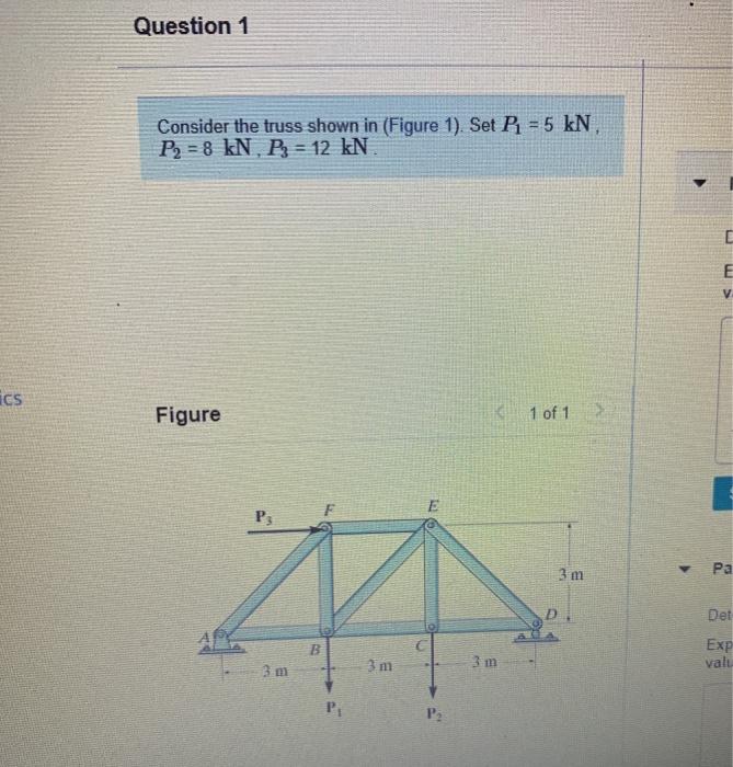 Solved Question 1 Consider the truss shown in (Figure 1). | Chegg.com