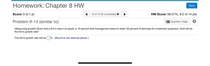 Solved Homework: Chapter 8 HW Save Score: 0 of 1 pt 8 of 14 | Chegg.com