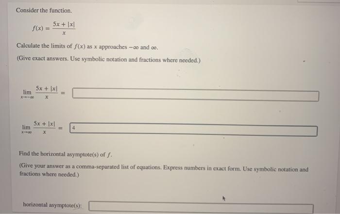 Solved Consider the function. f(x) = 5x + 1x X Calculate the | Chegg.com