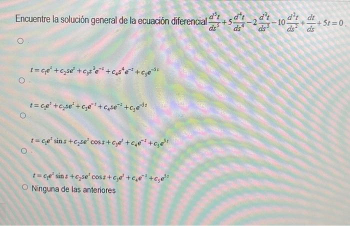 Solved Encuentre La Solución General De La Ecuación | Chegg.com