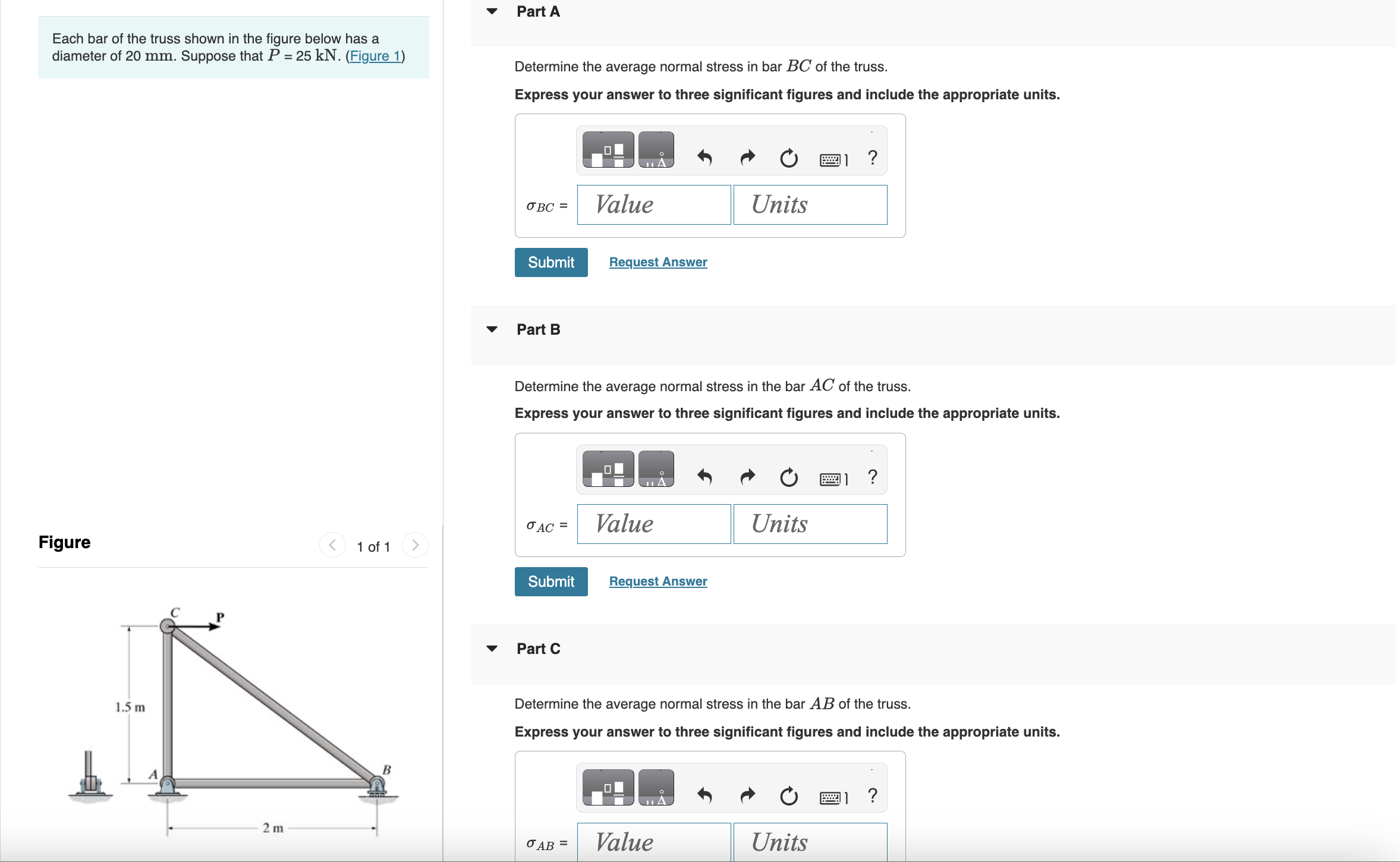 Solved Each bar of the truss shown in the figure below has | Chegg.com