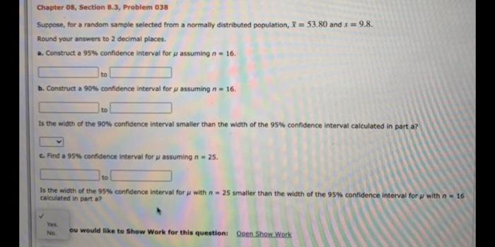 Solved Chapter 08, Section 8.3, Problem 038 Suppose, for a | Chegg.com