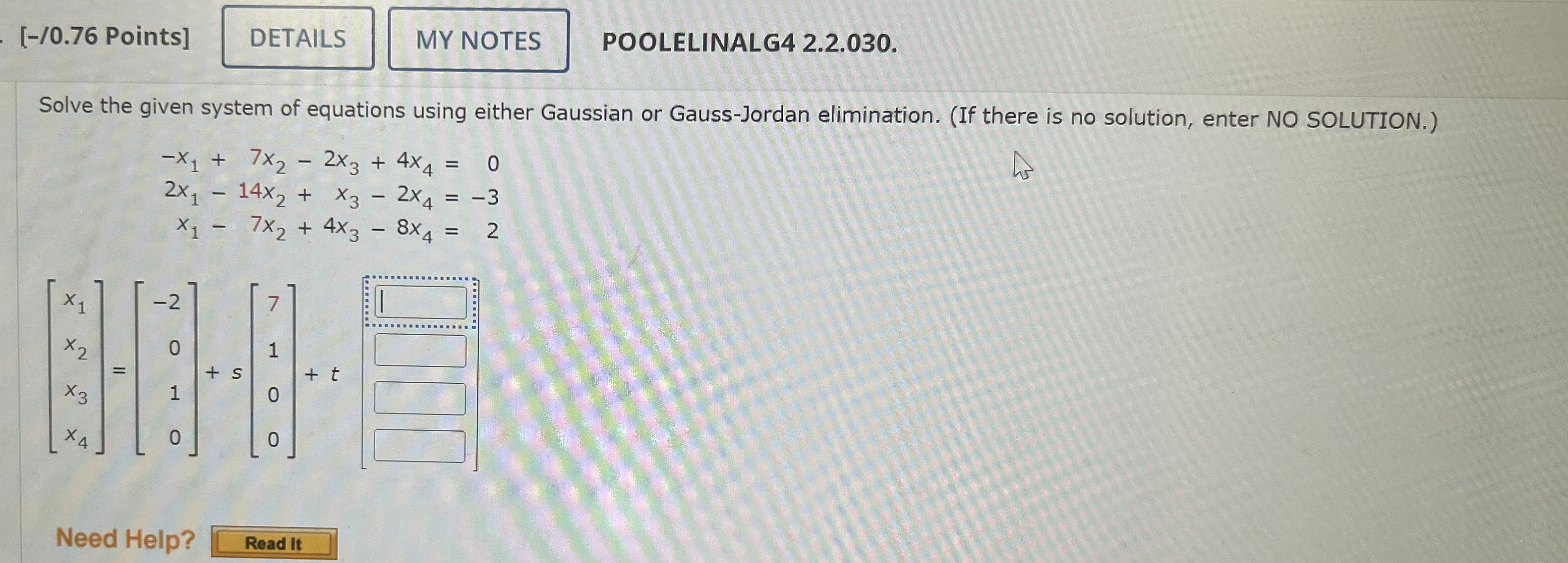 Solved Solve the given system of equations using either | Chegg.com