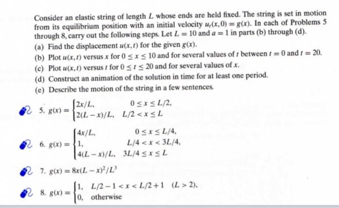 Solved General Problem for the Elastic String. Finally, we | Chegg.com