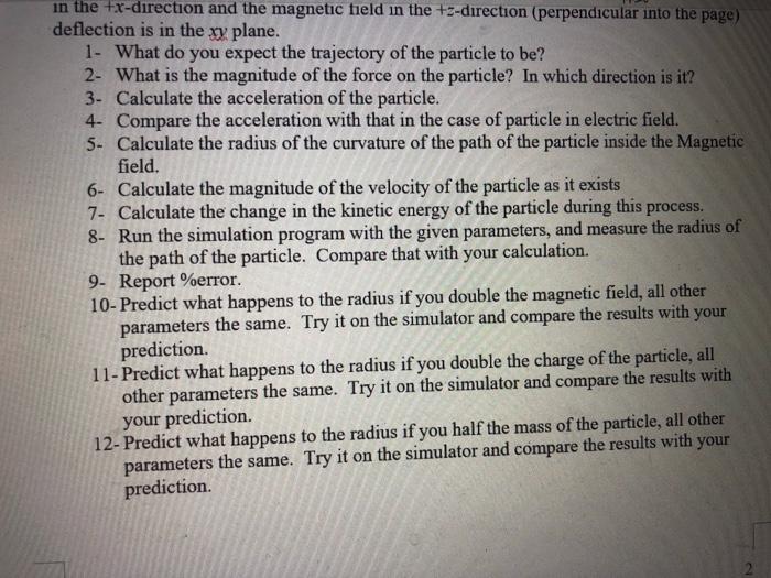 Solved Part II- Motion of a charged particle in a uniform | Chegg.com