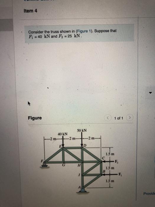 Solved Item 4 Consider the truss shown in (Figure 1). | Chegg.com