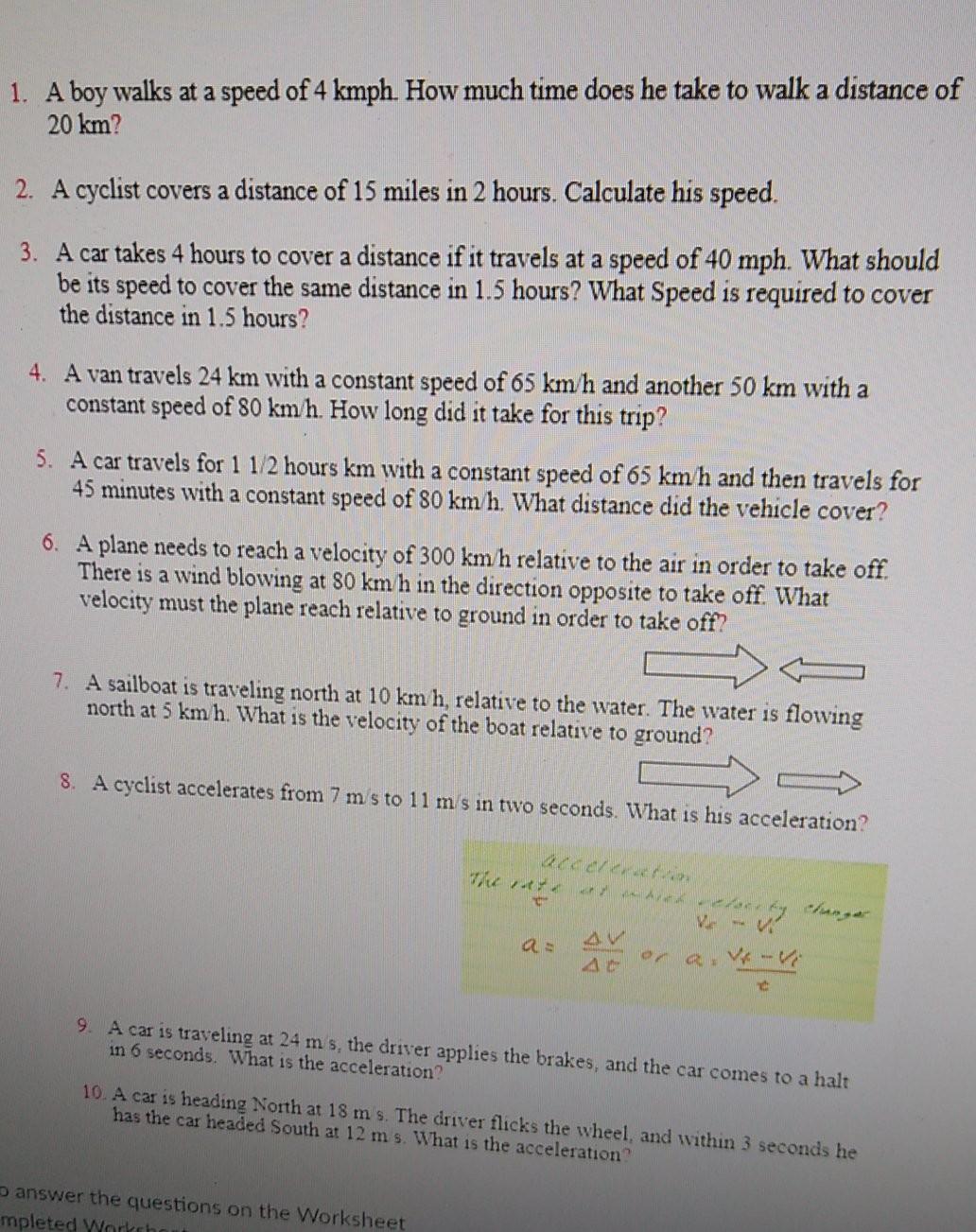 Solved 1. A boy walks at a speed of 4 kmph. How much time Chegg