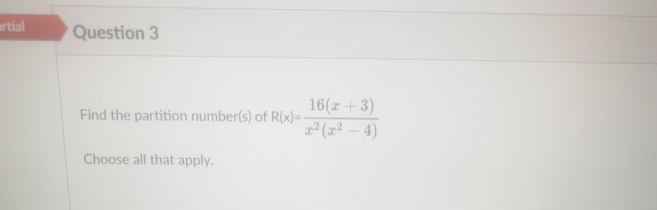 Solved Question 3Find the partition number(s) ﻿of | Chegg.com