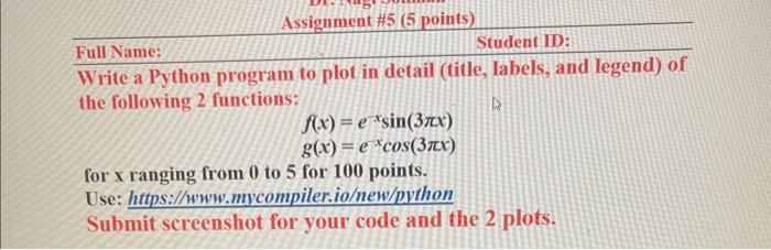 Solved Write a Python program to plot in detail (title, | Chegg.com
