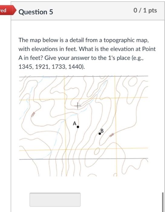 Solved Et Question 2 0/1 pts The map below is a detail from | Chegg.com