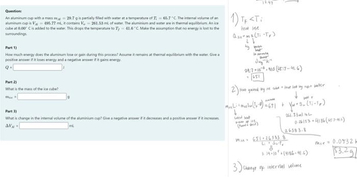 Solved I Answered Parts 1 And 2 With My Working On The Side | Chegg.com