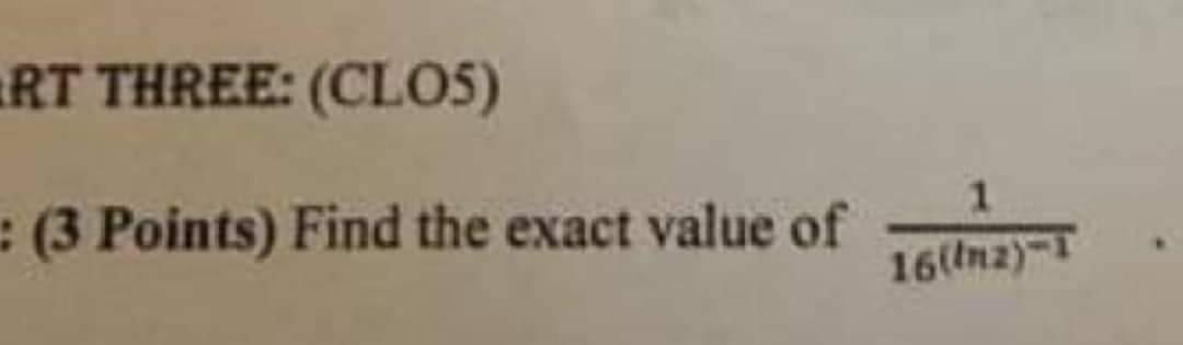 exact value of ln3