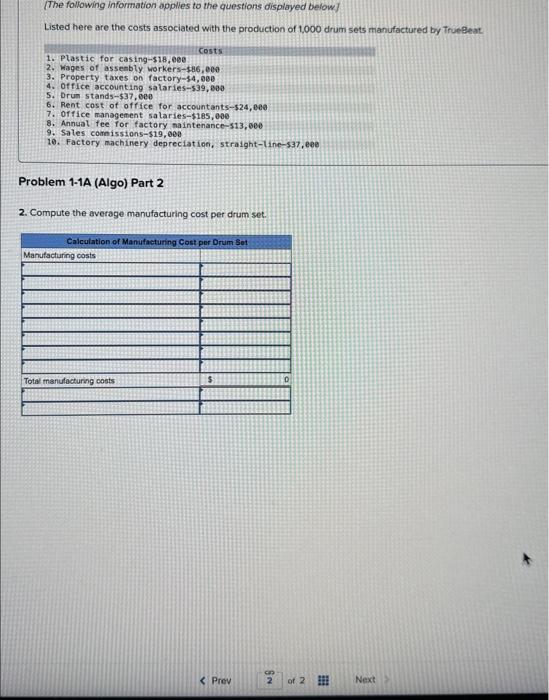 Solved [The following information applies to the questions | Chegg.com
