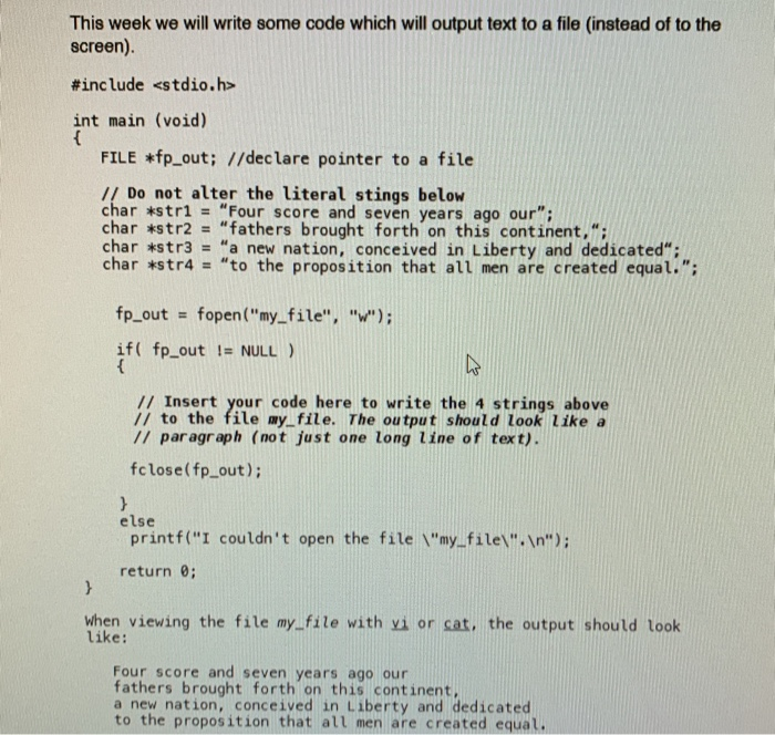 Solved This week we will write some code which will output | Chegg.com