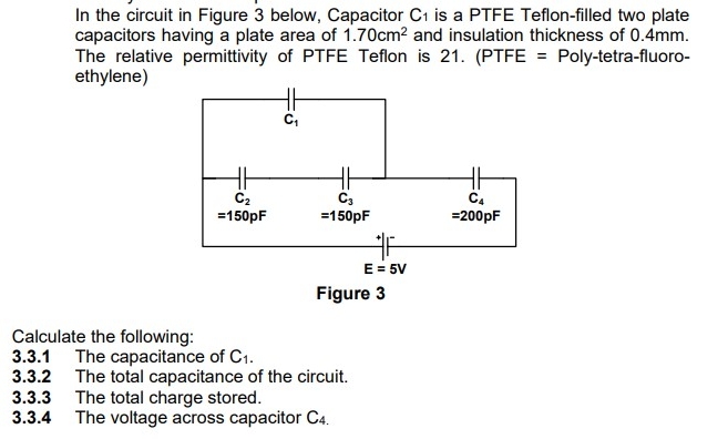 Solved In the circuit in Figure 3 ﻿below, Capacitor C1 ﻿is a | Chegg.com