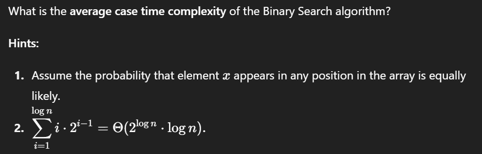 Solved What is ﻿the average case time complexity of ﻿the | Chegg.com