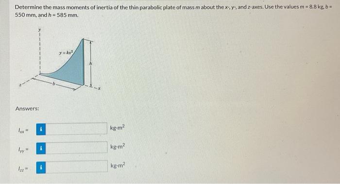 Solved Determine the mass moments of inertia of the thin | Chegg.com