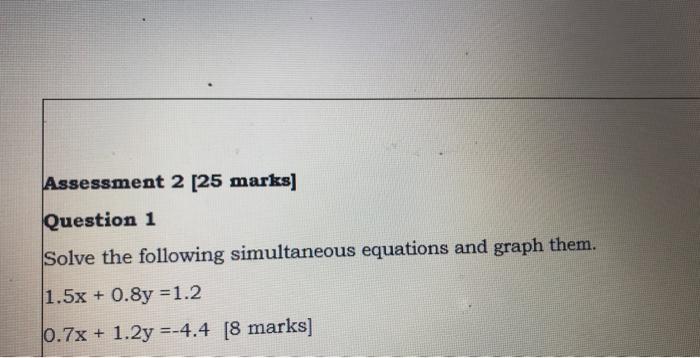 Solved Assessment 2 [25 marks] Question 1 Solve the | Chegg.com